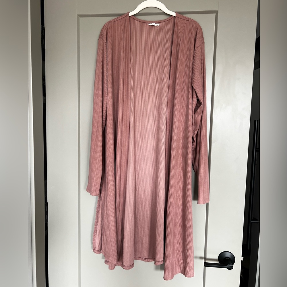 Mauve Knee length cardigan